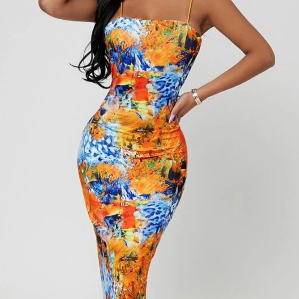 SHEIN Graphic Print Bodycon Dress